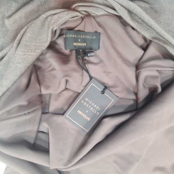 Michael Costello x REVOLVE Talia Midi Dress in Light Grey Small - Picture 11 of 14
